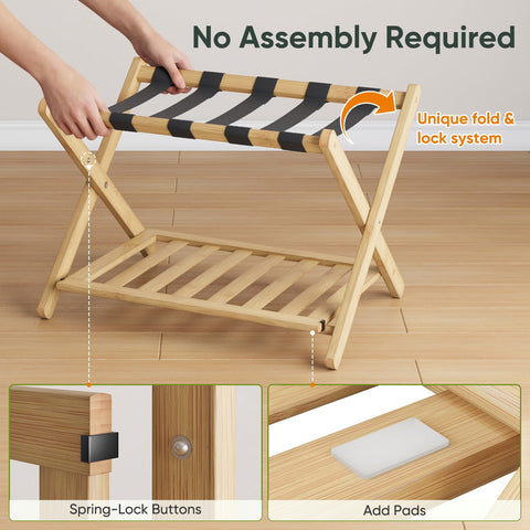 Smart FENDEE bamboo rack with storage shelf keeps essentials organized