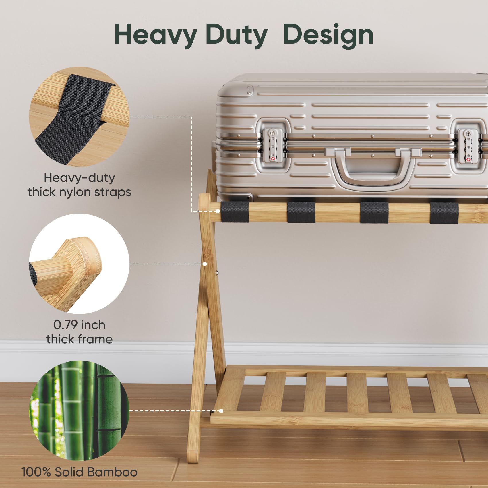 Smart FENDEE heavy-duty folding rack supports suitcases