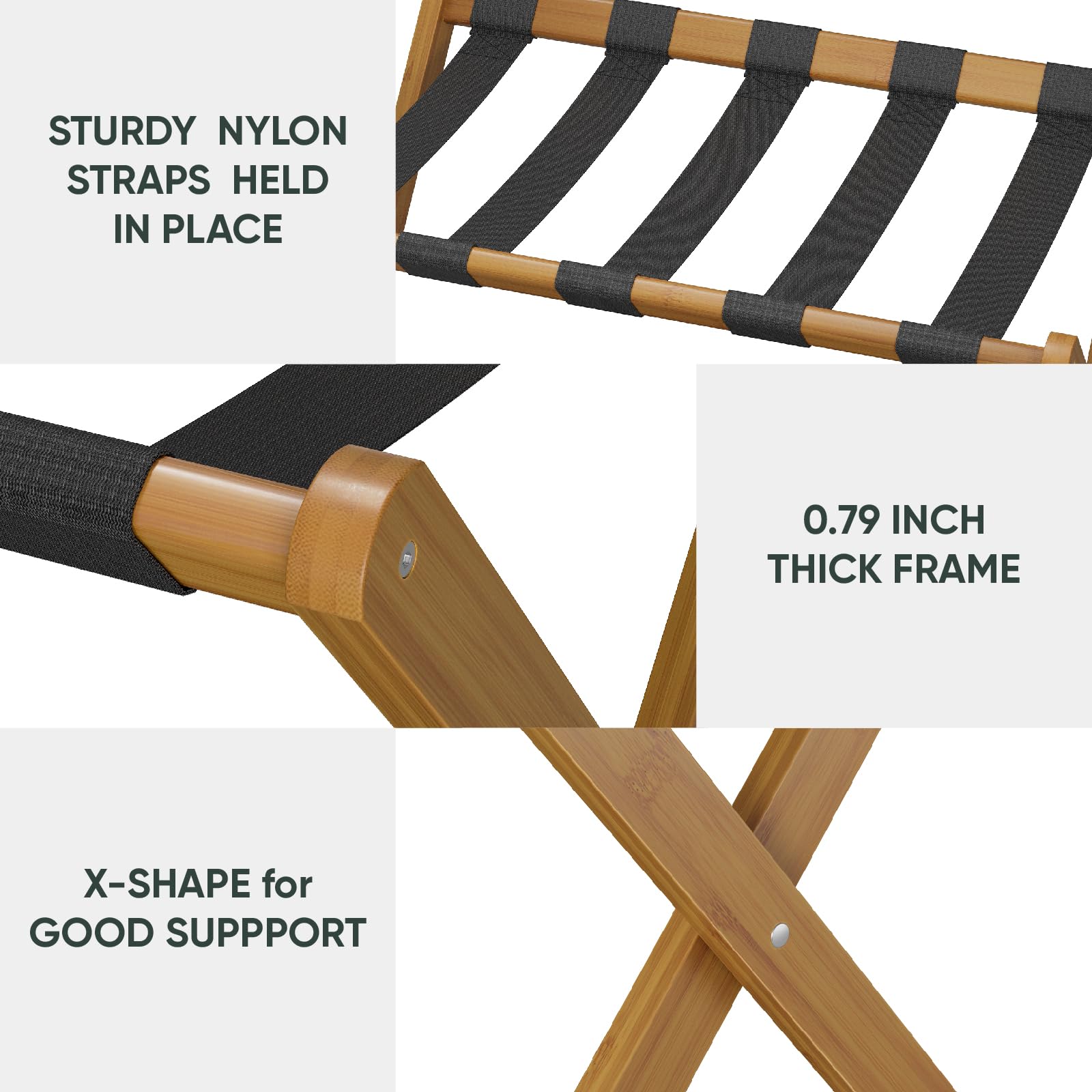 Smart FENDEE luggage rack in a bedroom decor setup to keep floor clear