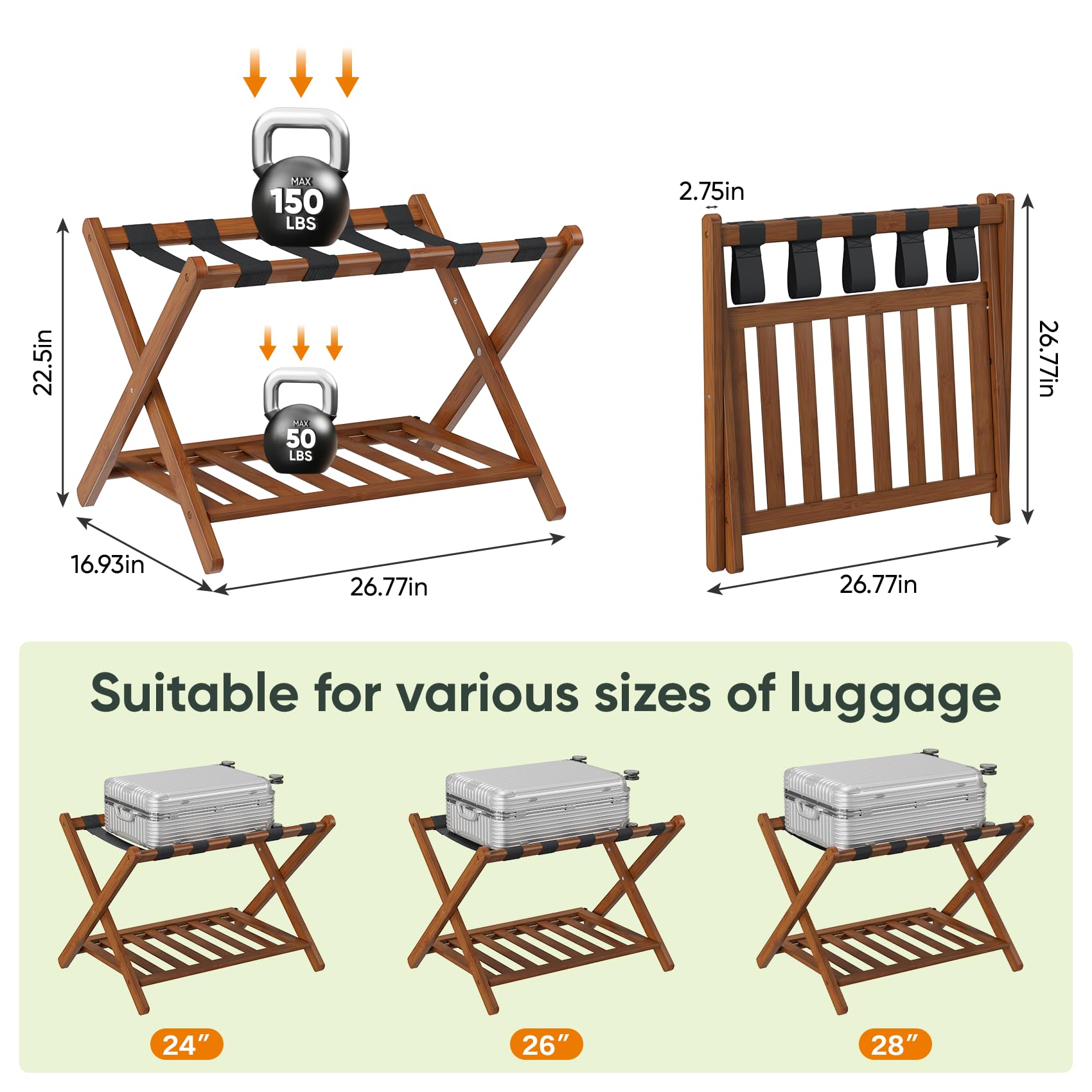 Smart FENDEE spring-lock base ensures steady support during travel.