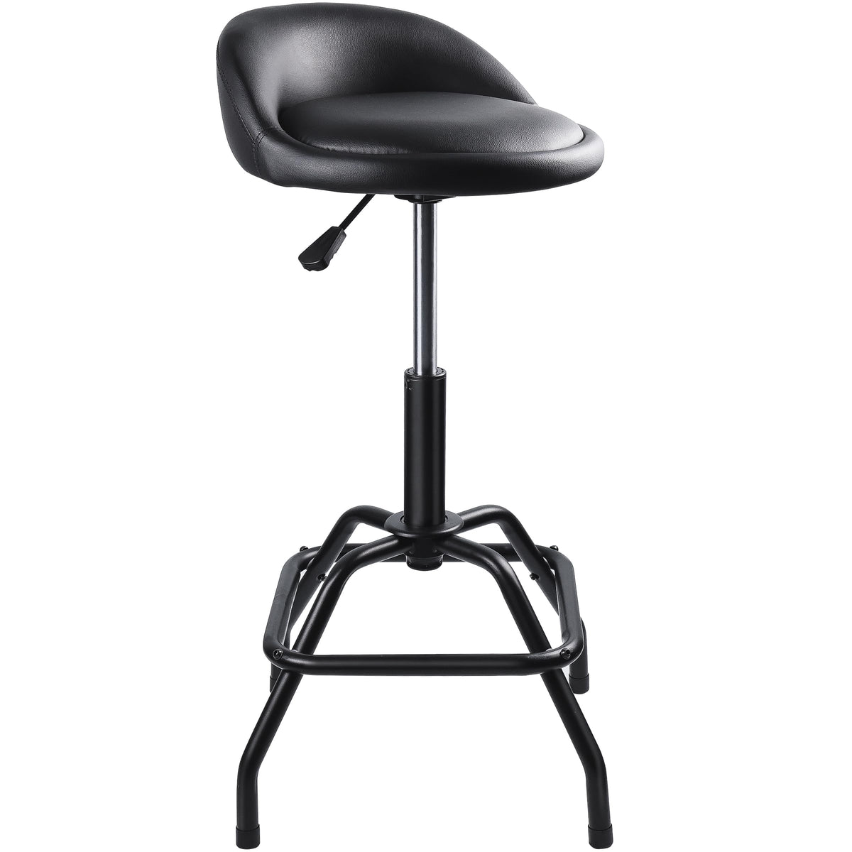 SMART JERRY garage stool height adjustment in action for ergonomic work height.