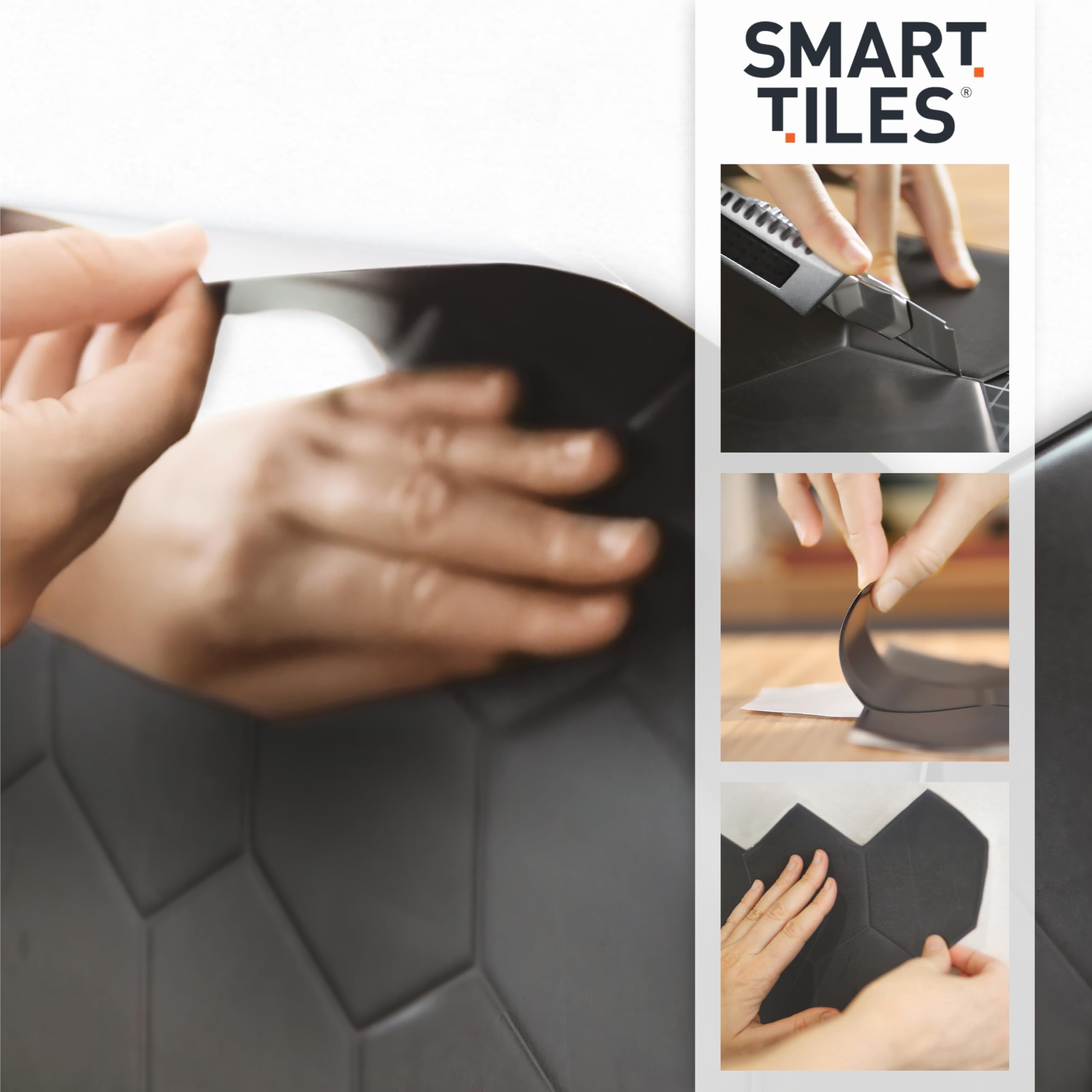 Edge-detail: Smart Tiles Sefrou Green with seamless finish