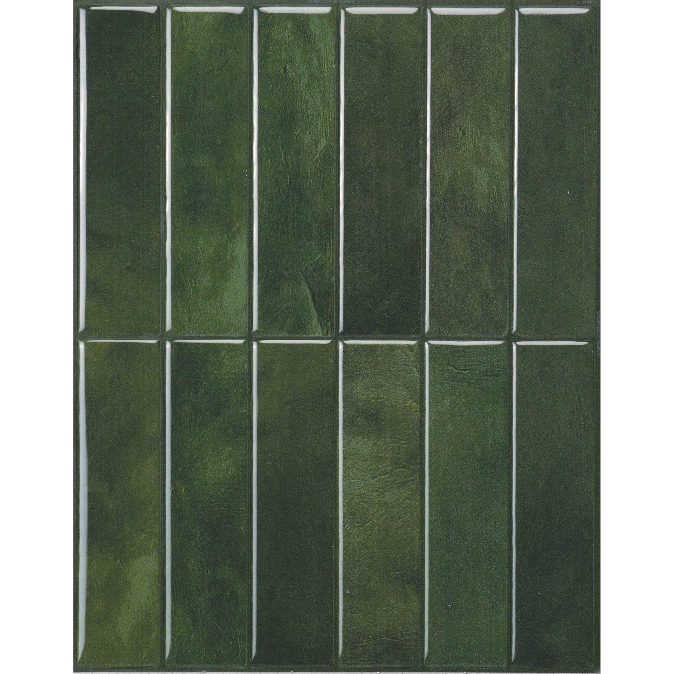 Smart Tiles Sefrou Green panel close-up showing textured 3D design for modern backsplashes