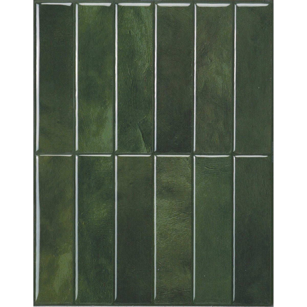 Smart Tiles Sefrou Green panel close-up showing textured 3D design for modern backsplashes