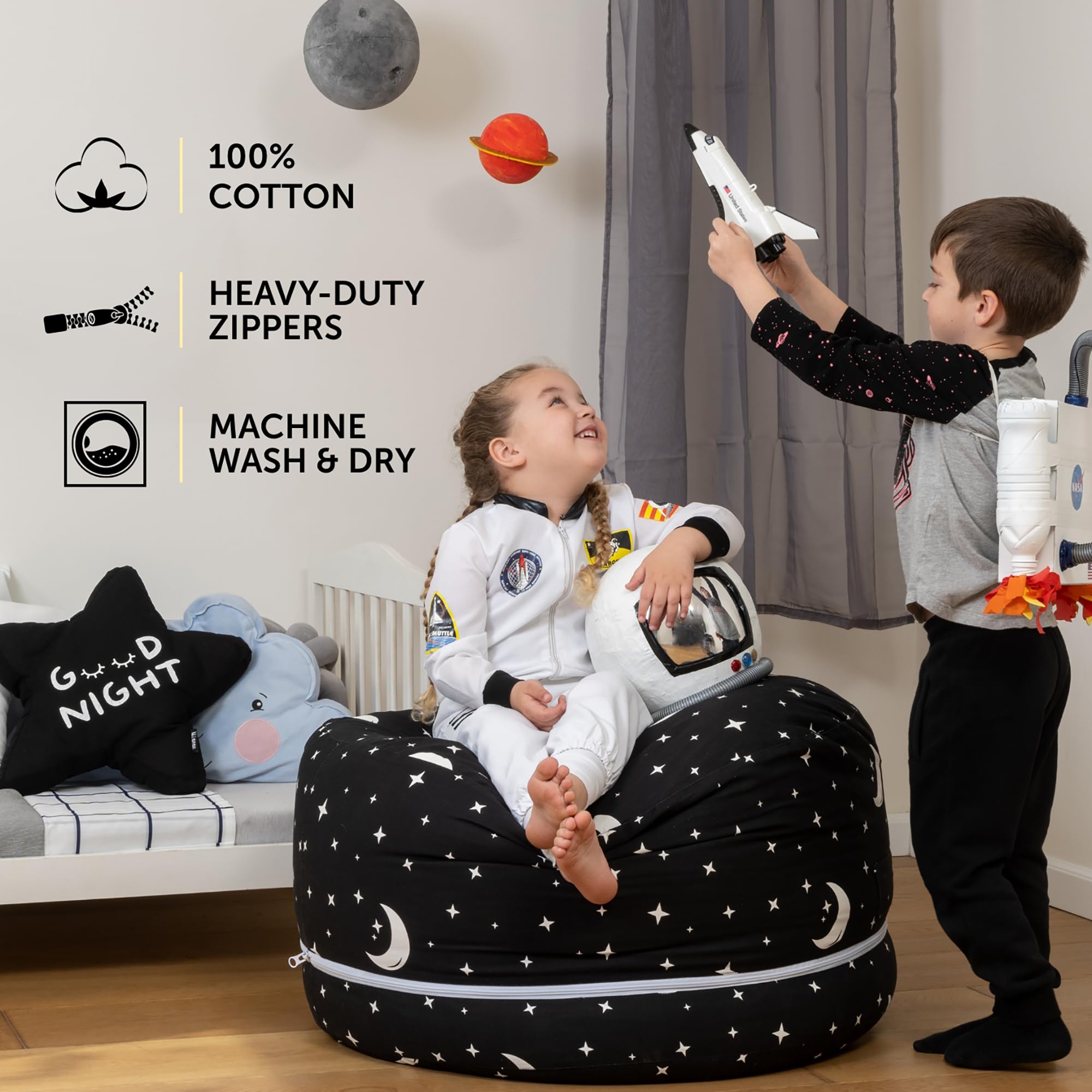 Smart Wallaby cotton-washable-cover enables easy cleaning and daily use in kids' rooms