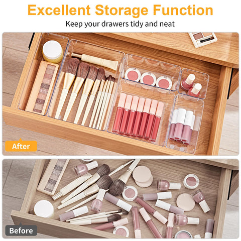 Smartake 3x3 inch square trays organize small cosmetics and accessories