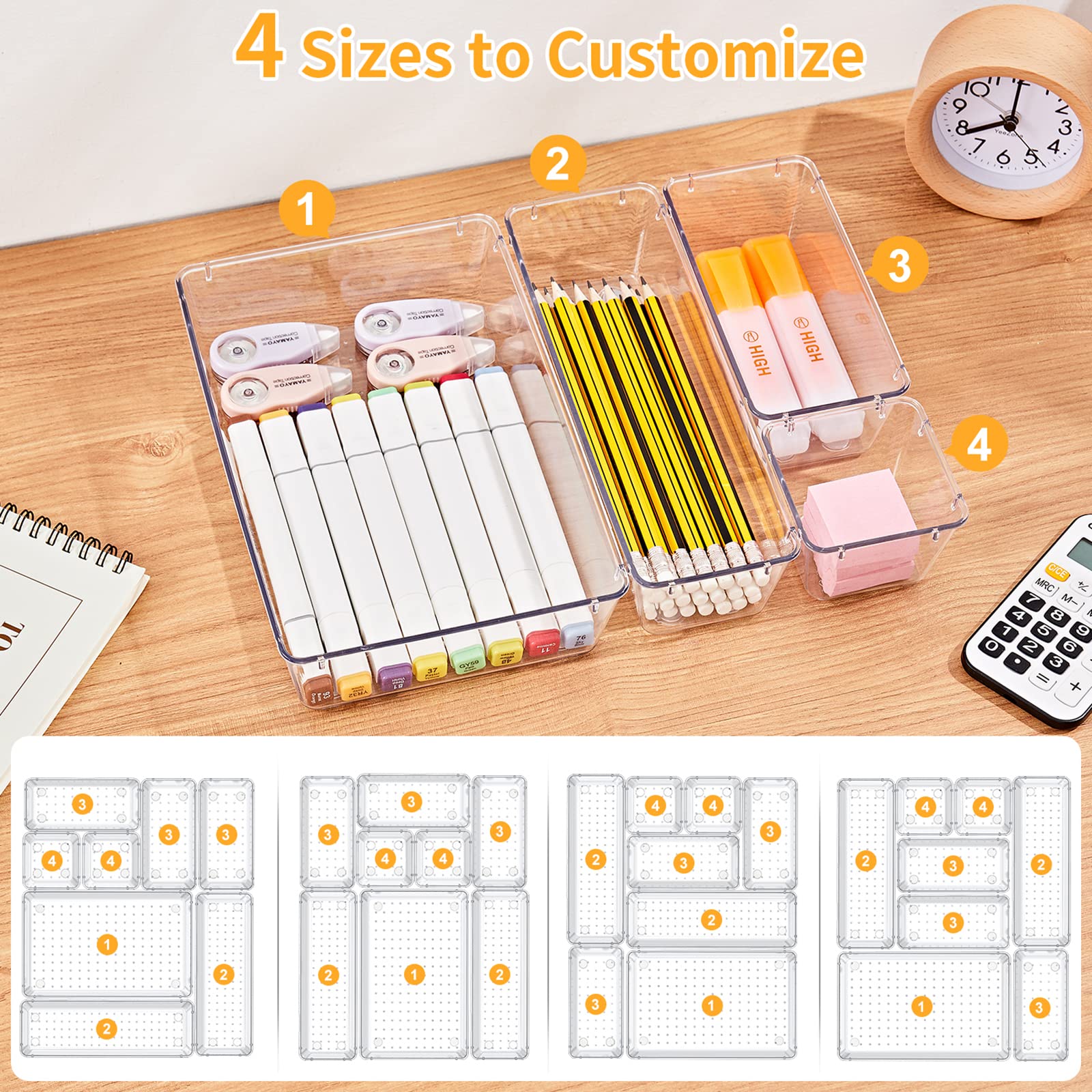SMARTAKE dresser organization trays simplify daily routines and declutter drawers.
