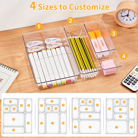 SMARTAKE dresser organization trays simplify daily routines and declutter drawers.