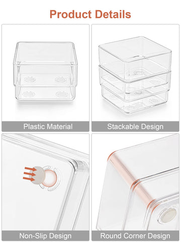 Jewelry and accessory trays help organize rings, bracelets, and earrings