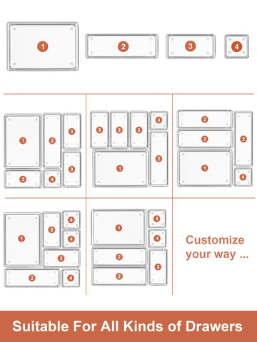 SMARTAKE versatile organizers separate makeup, jewelry, utensils, and office supplies by category.
