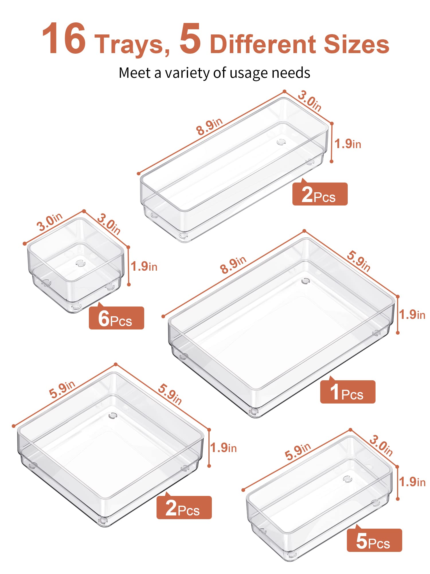 SMARTAKE organizer with non-slip pads prevents sliding for steady storage.