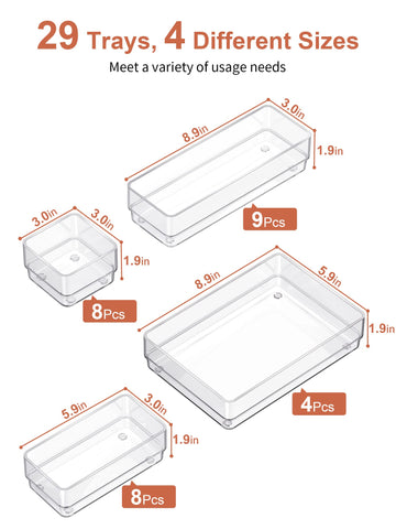SMARTAKE non-slip pads keep trays steady during drawer use.