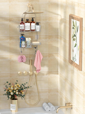 SMARTAKE built-in soap dish on shower caddy for soap access