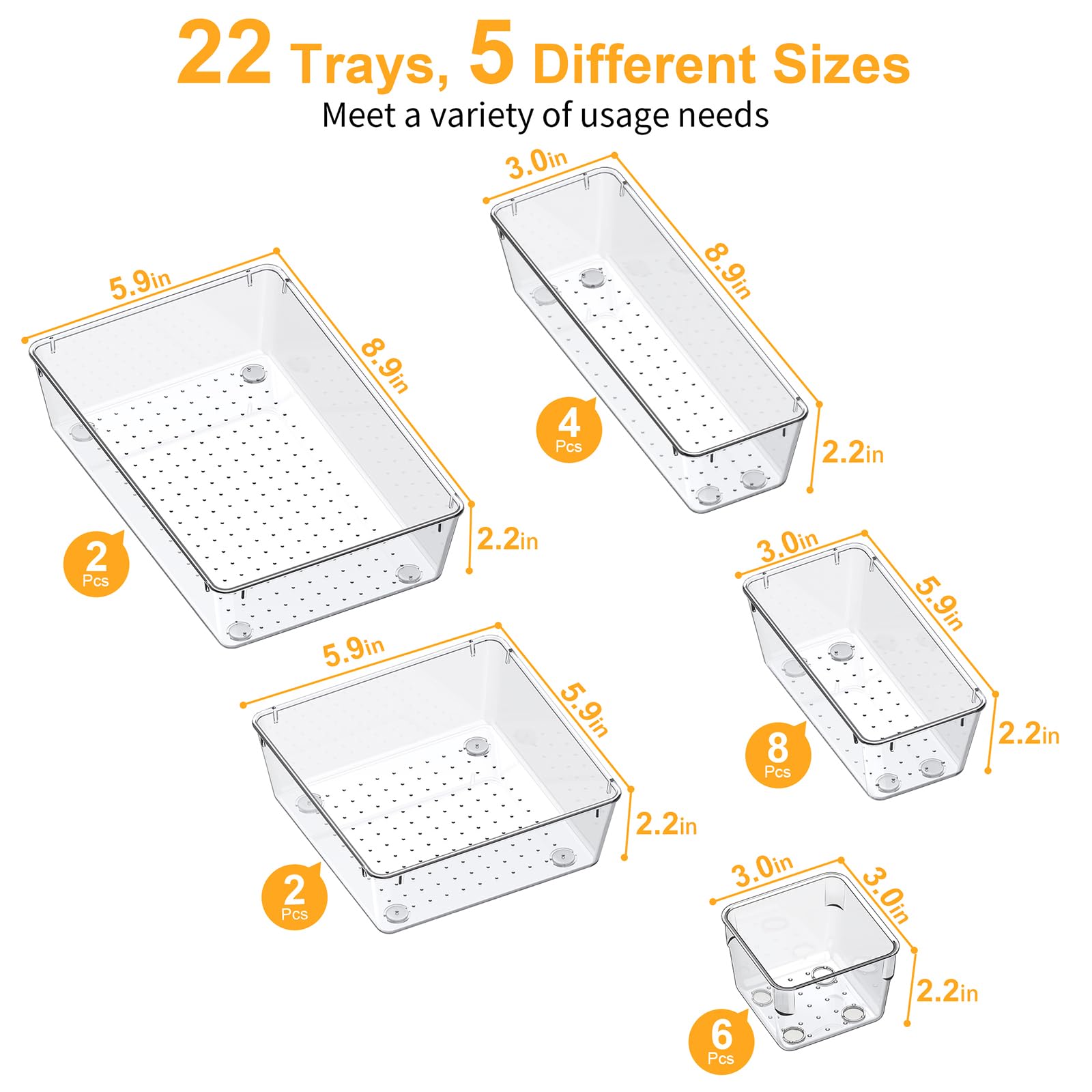 Smartake stackable trays maximize space in any drawer or vanity