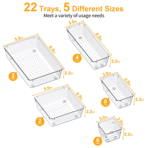 Smartake stackable trays maximize space in any drawer or vanity