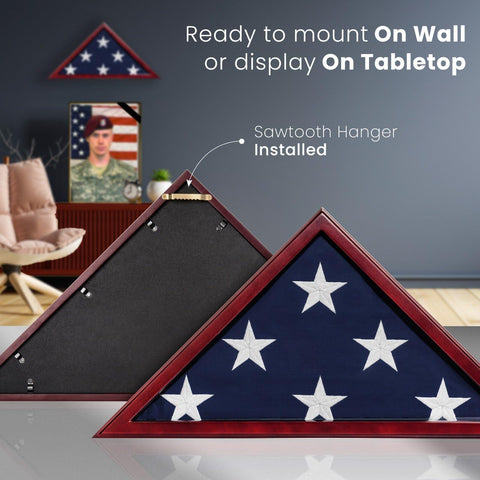 Sturdy base supports desktop or wall display for flexible placement.