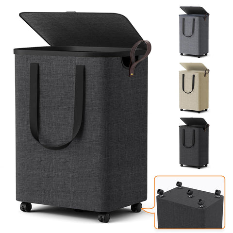 SmartKempt laundry basket with five wheels enables smooth, easy mobility.