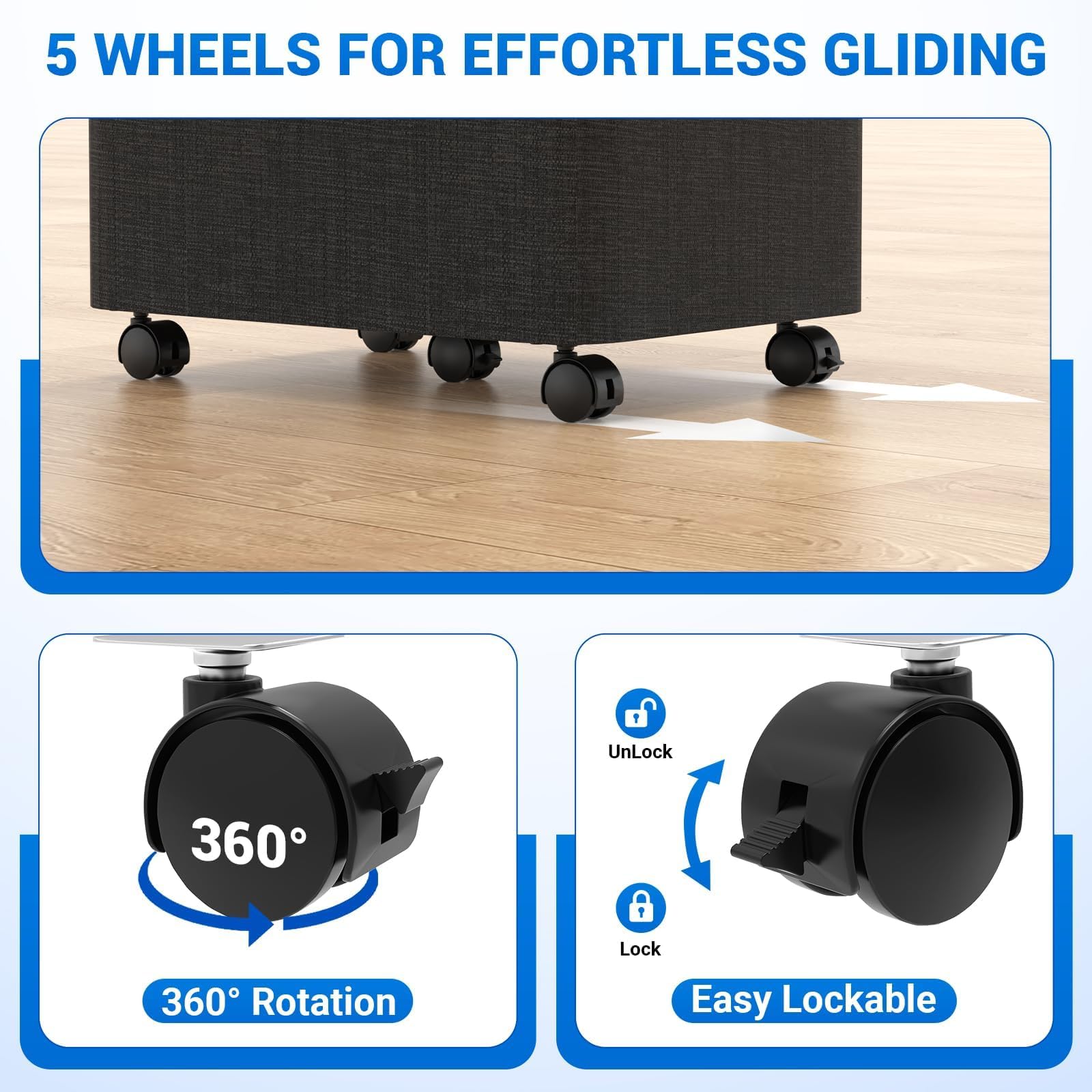 SmartKempt laundry basket lid closed, keeping clothes hidden and odors contained.