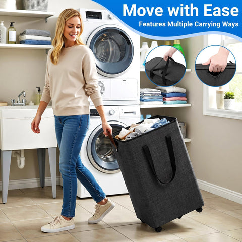 SmartKempt laundry basket sturdy frame resists collapse under load.