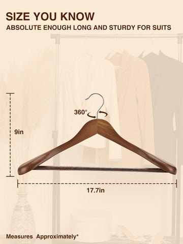 Smartor dimension 17.7 x 9 x 2.3 inch hanger fits suits.