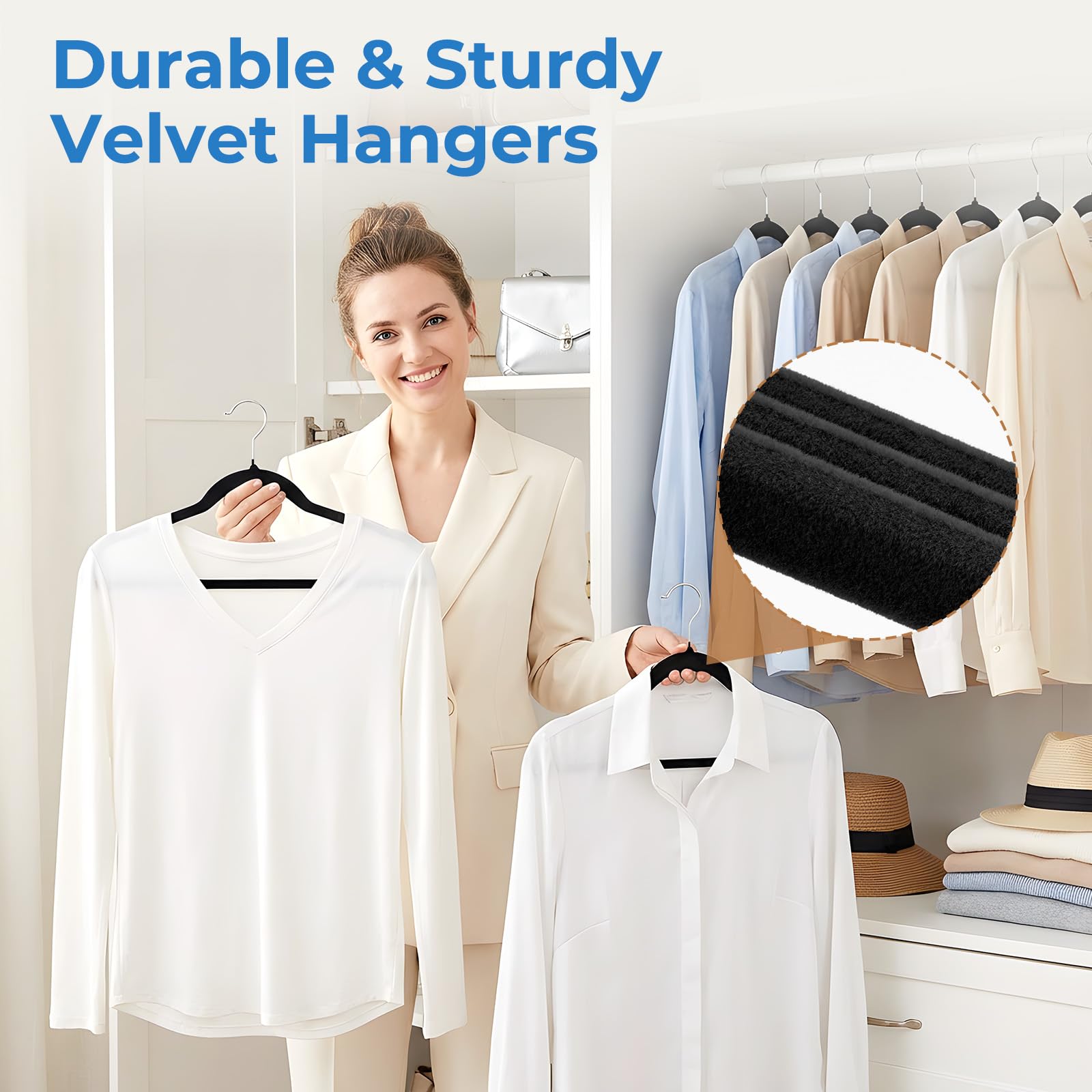Smartor luxurious black finish adds sleek closet upgrade.