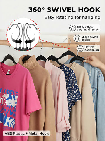 Smartor thin-profile hanger maximizing tight closet space