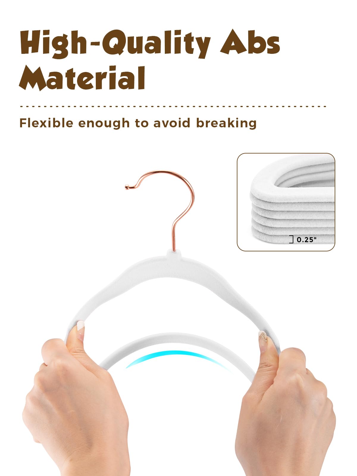 Durable ABS plastic plus velvet finish for long-lasting kids closet solution.