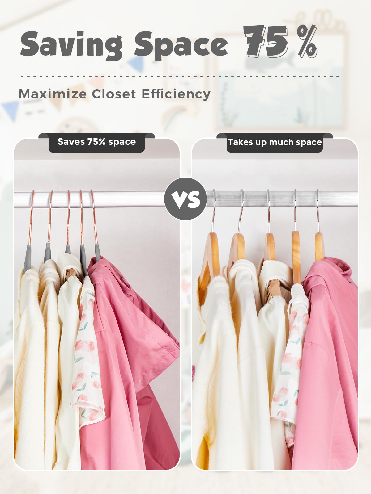 Smartor Kids Velvet Hangers 14-inch length supports coats neatly.