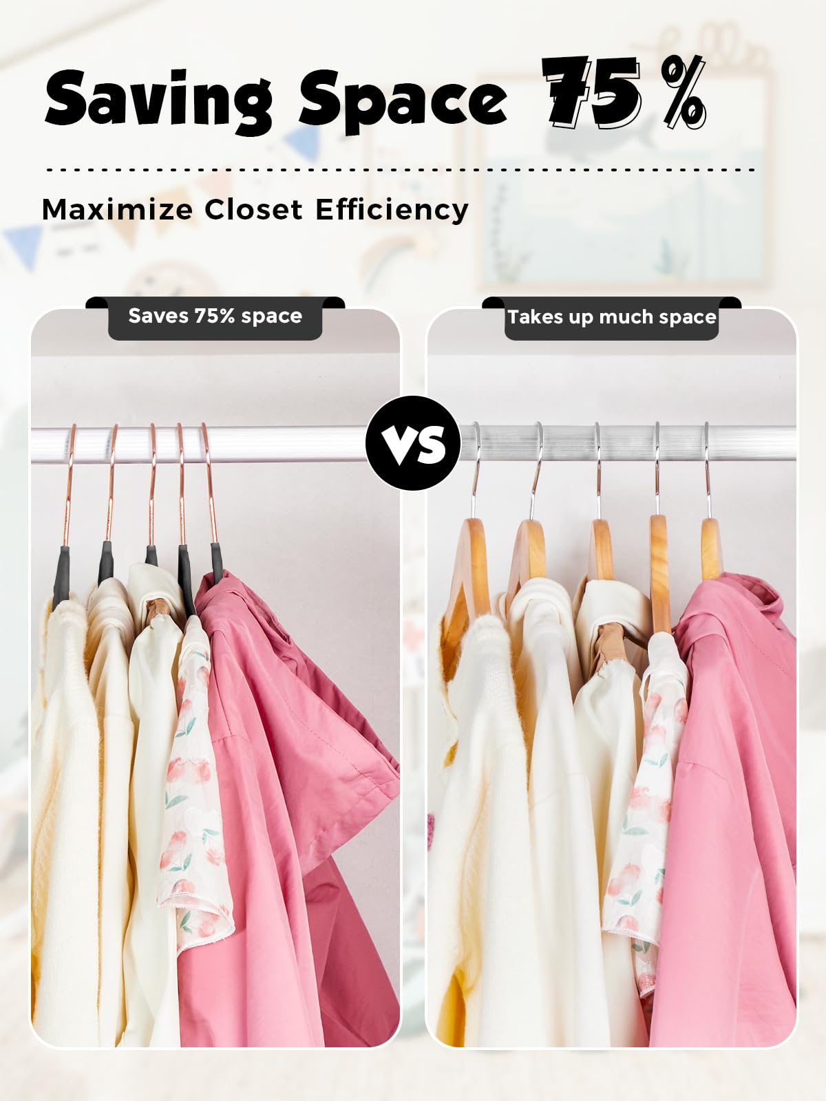 Grooved shoulders on Smartor hangers prevent slippage and hanger marks.