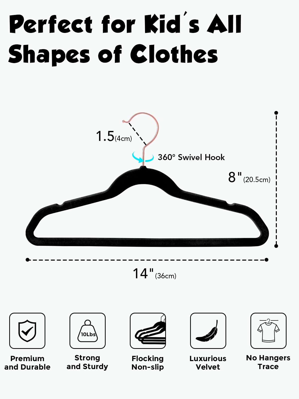 Ultra-thin Smartor hangers maximize closet space for kids' wardrobes.