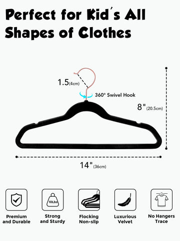 Ultra-thin Smartor hangers maximize closet space for kids' wardrobes.