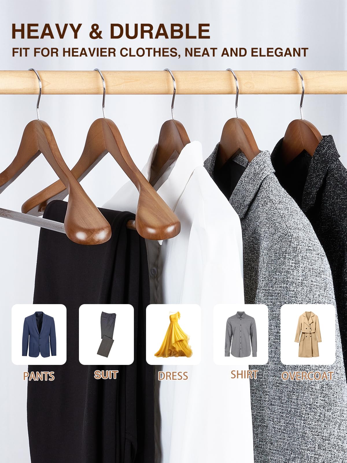 Smartor non-slip pant bar hanger secures trousers for a tidy closet.