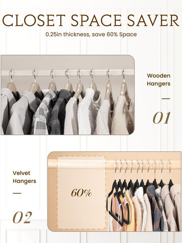 Smartor non-slip velvet hangers protect fabrics from slipping during daily use