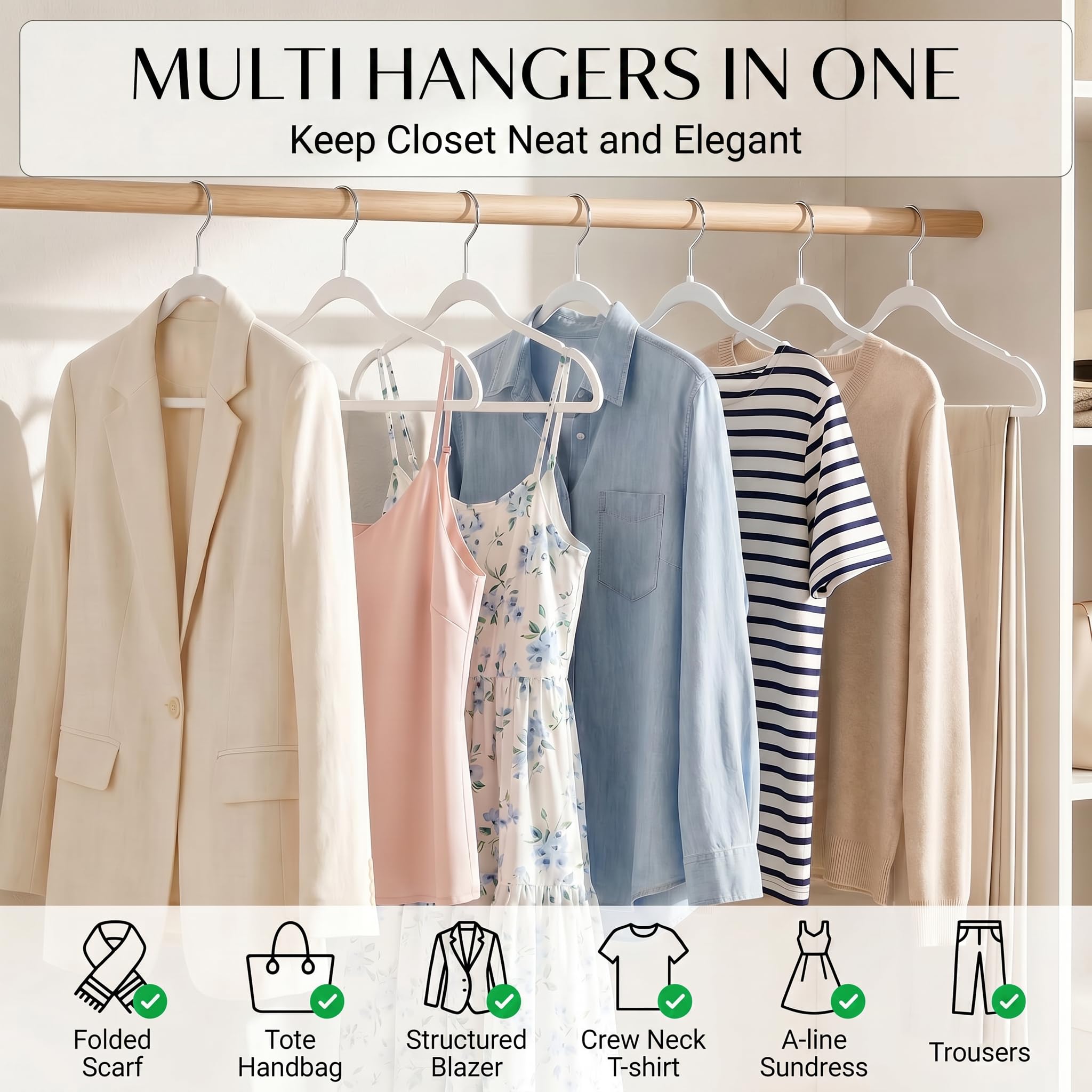 Smartor Plastic Hangers 50-pack pack shot highlights durable construction