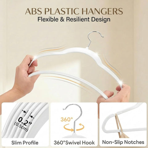 Smartor Plastic Hangers adult size suitable for many closet items