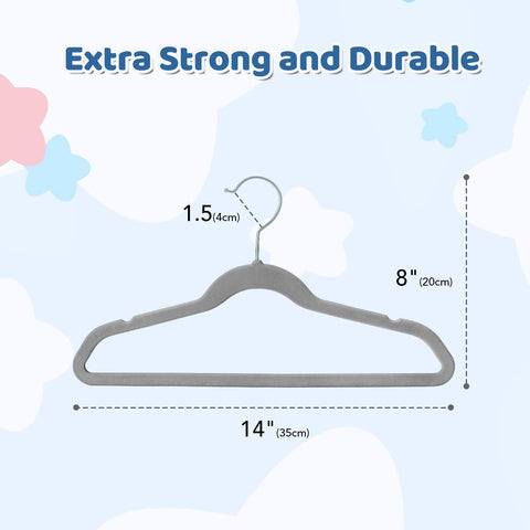 Smartor Premium kids hangers chrome swivel hook for smooth rotations.