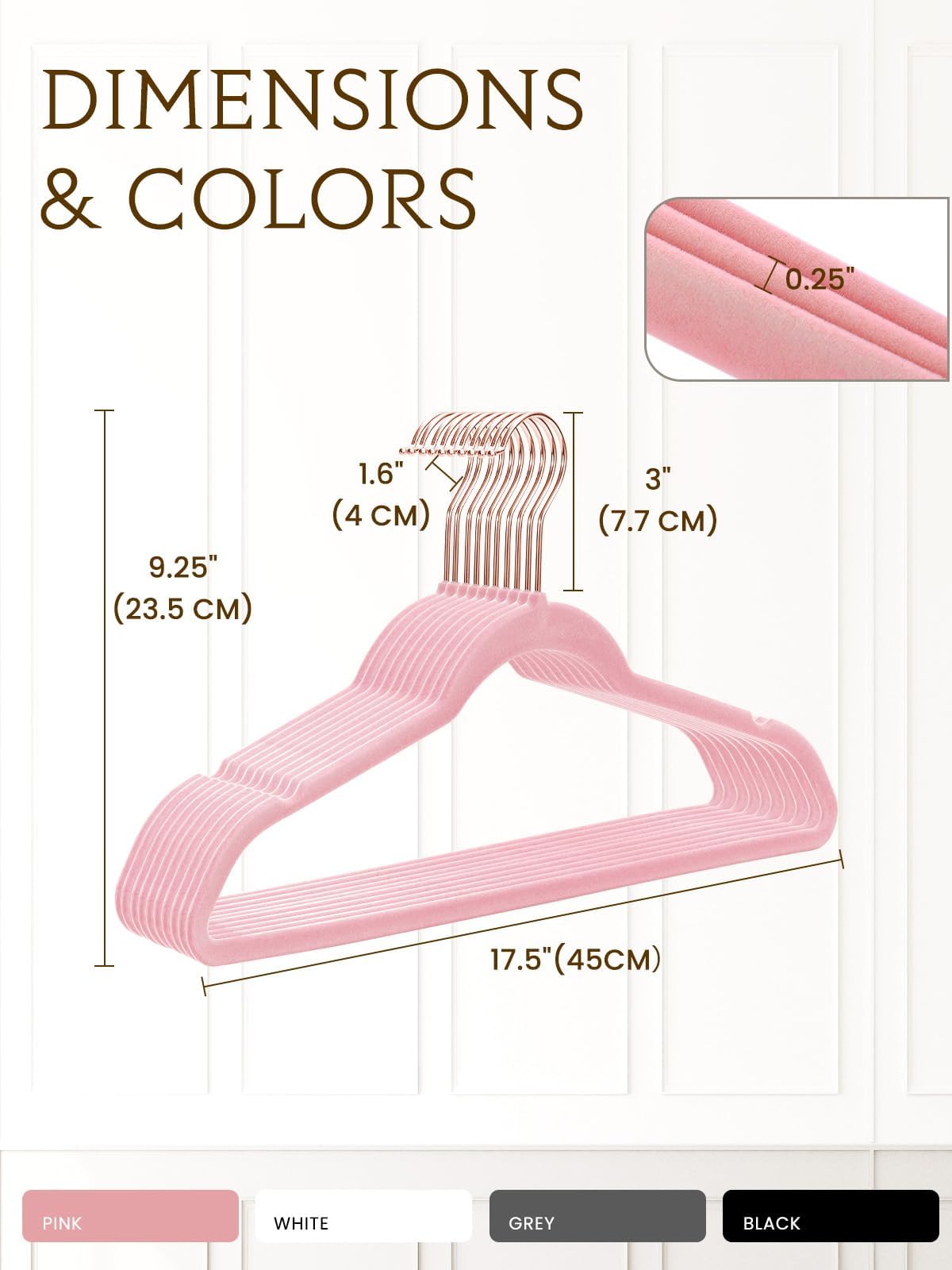 Smartor rose-gold flocked hangers elevating a chic, organized wardrobe