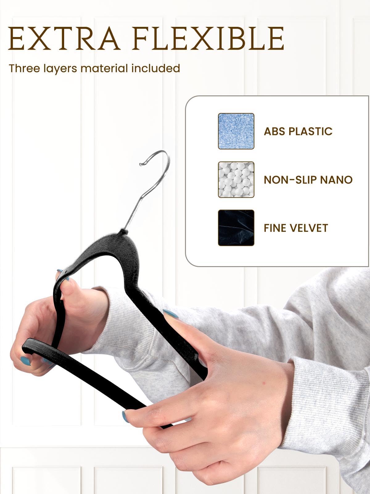 Smartor velvet hangers keep outfits neat and ready to wear