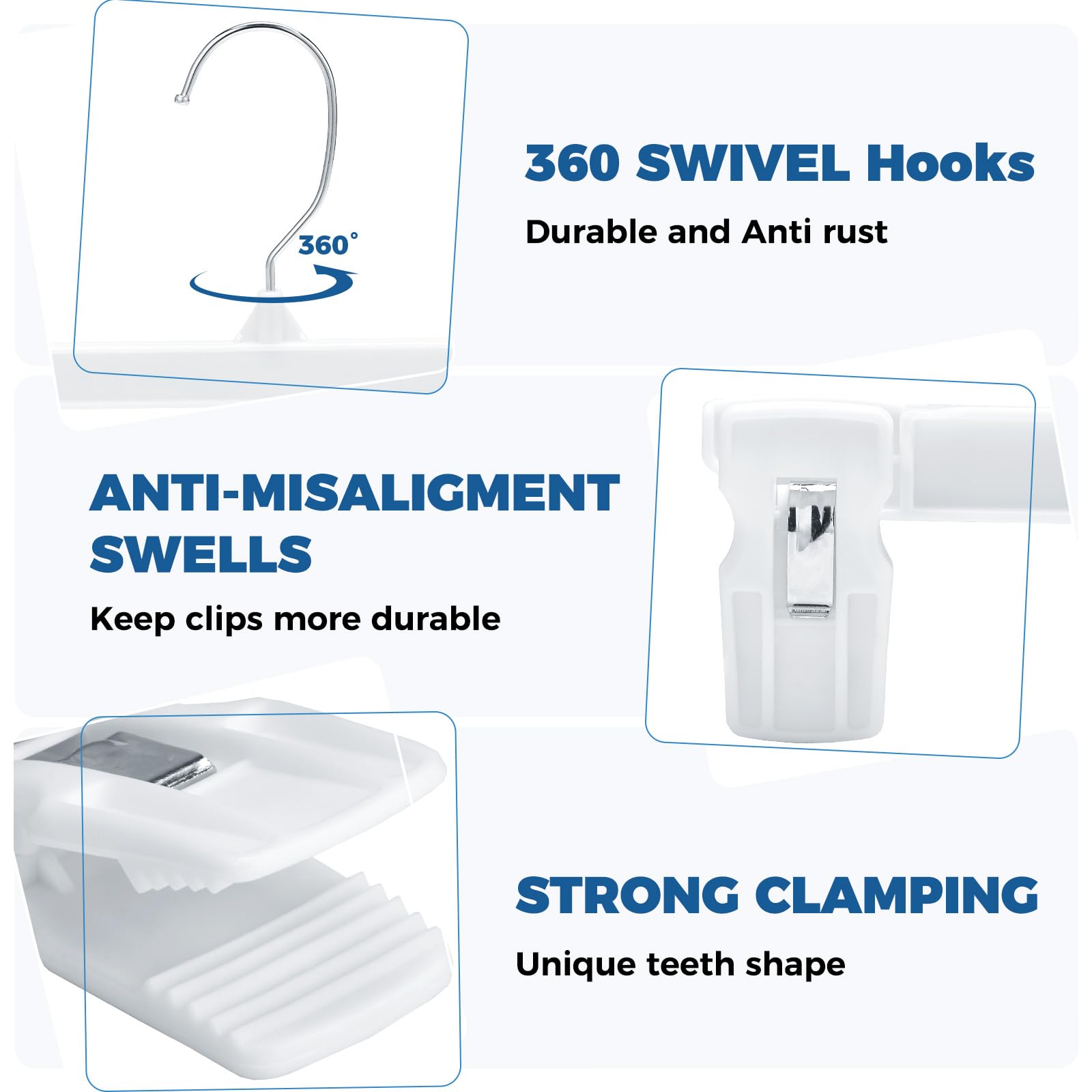 Smartor white hangers with flat clips reduce marks.