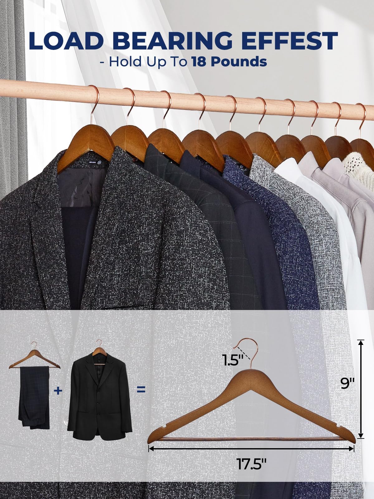 Smartor wooden hanger with notches protects delicate straps and detailing