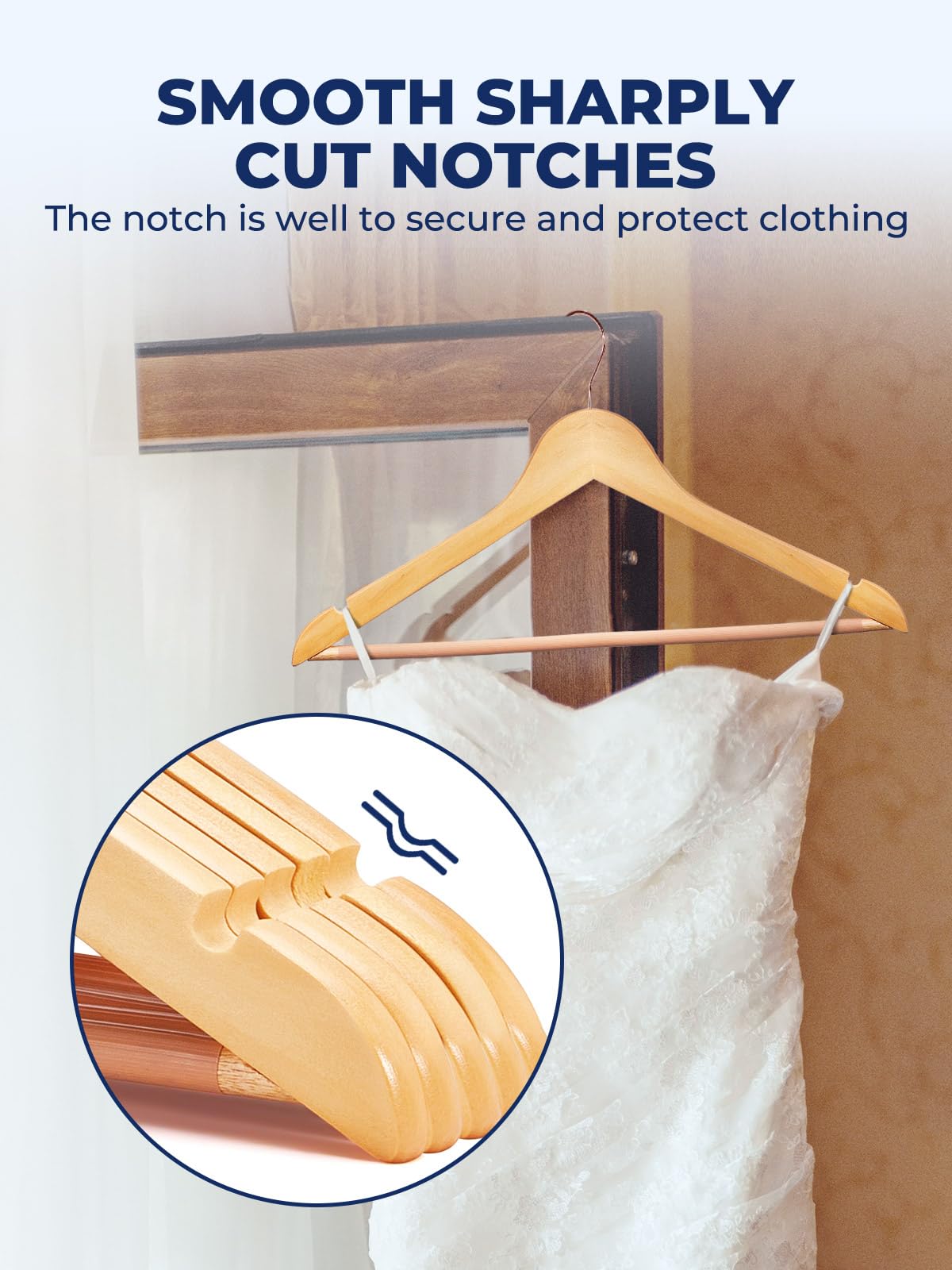 Natural wood finish blends with any decor.