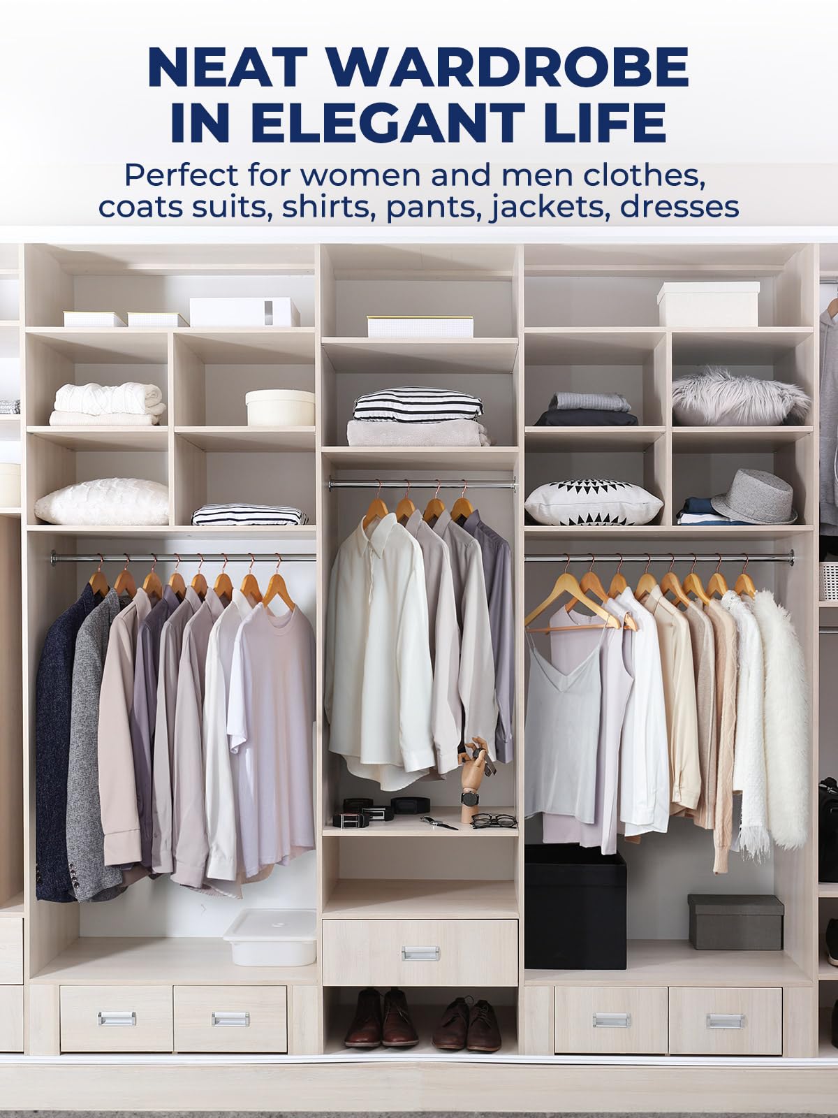Smartor hangers suit both men's and women's wardrobes.