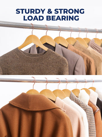 Wide shoulder design supports coats and suits without distortion.