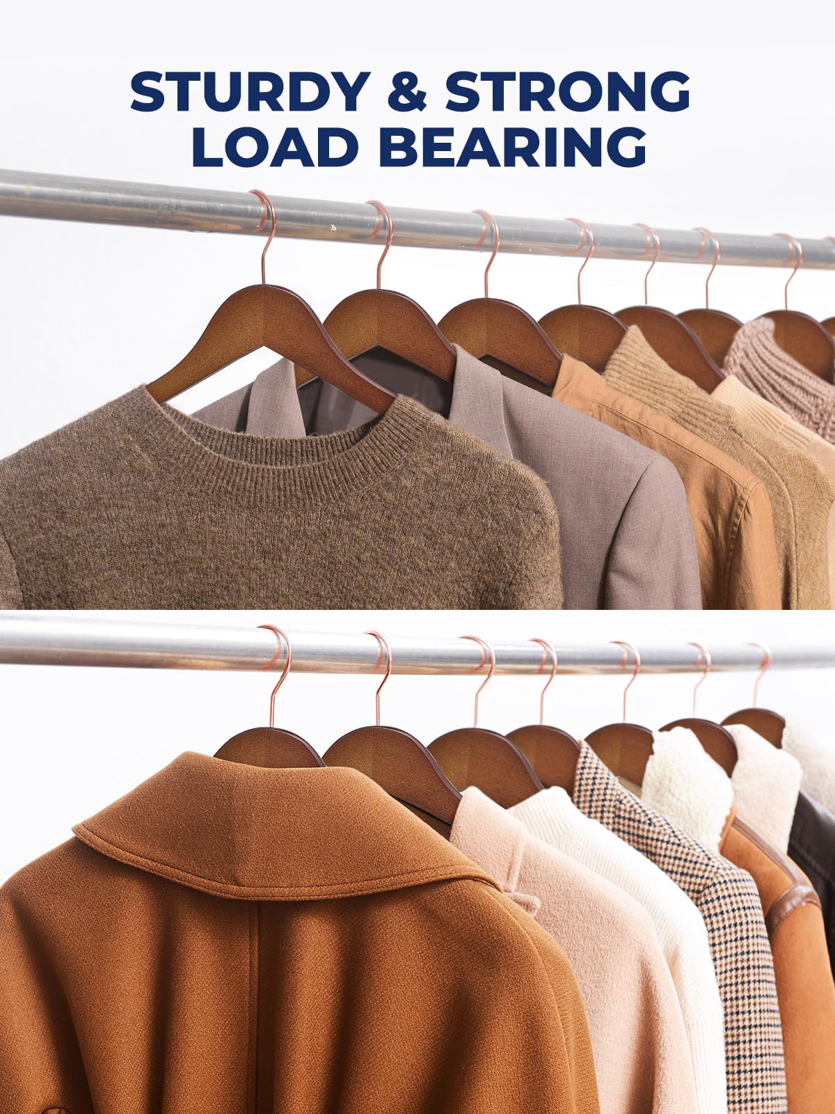 Smartor walnut-finish hanger highlights premium wood grain and strength