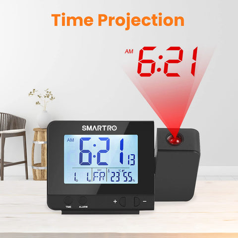 SMARTRO dual-alarms display enables separate wake times for you and a partner