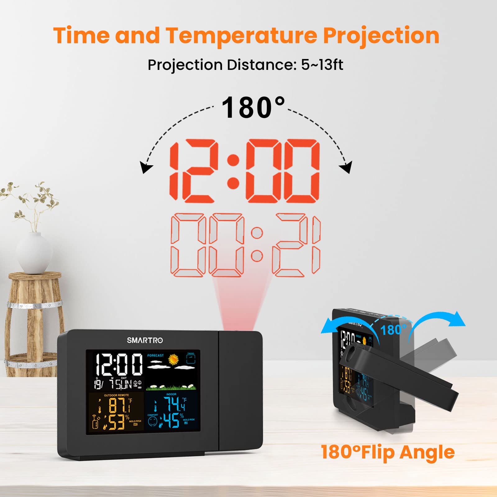 SMARTRO SC91 large 4.5-inch LCD weather station for quick forecasts