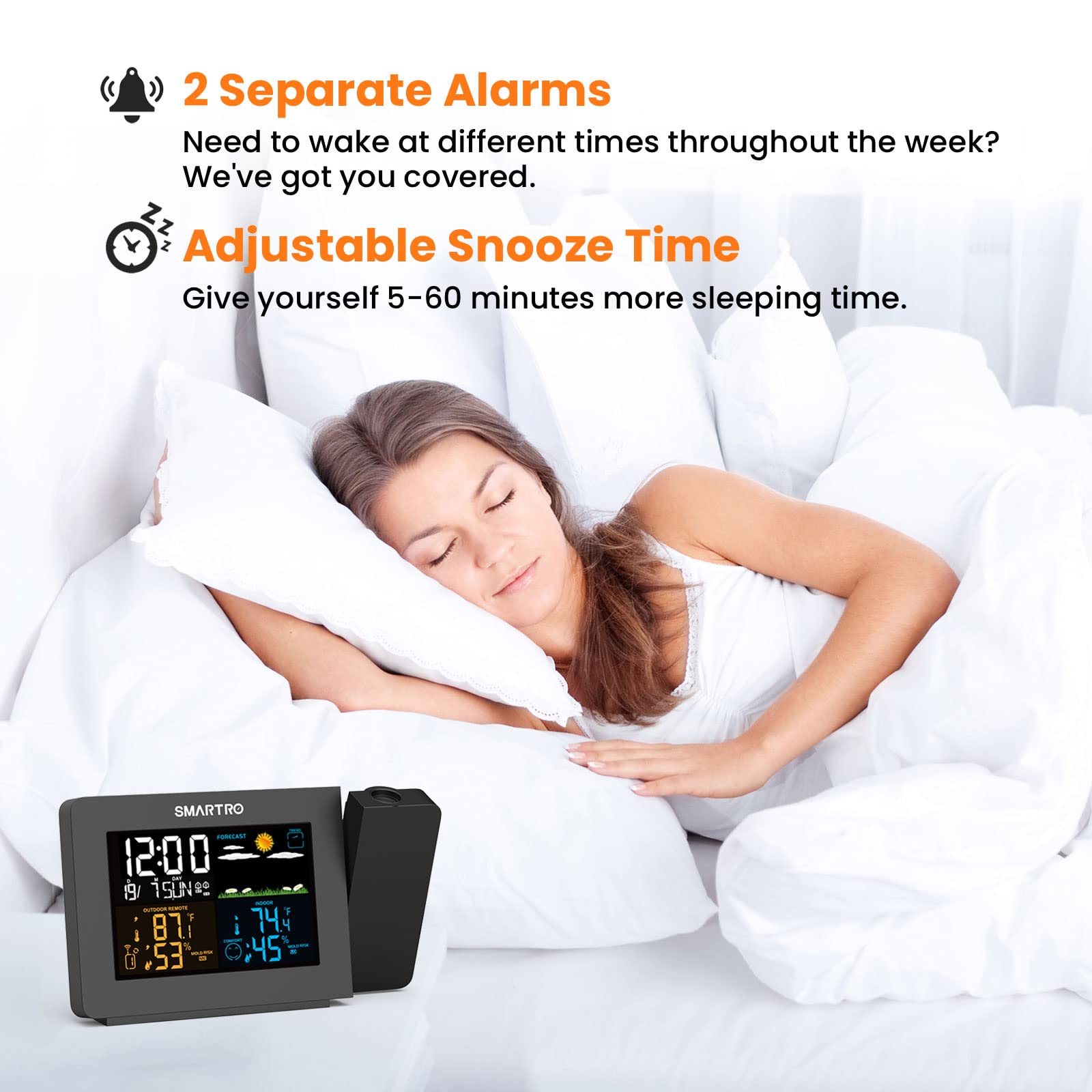 SMARTRO SC91 adjustable projection brightness reduces glare at night