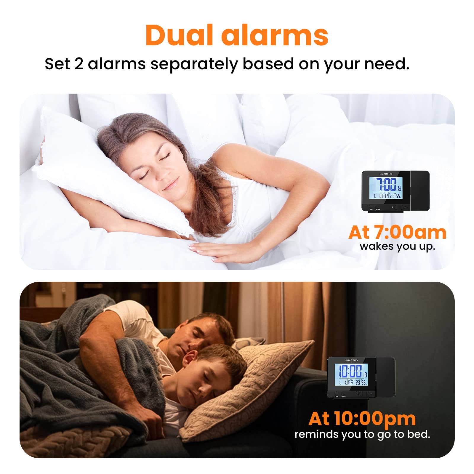 SMARTRO snooze feature offers extra rest without heavy disturbance