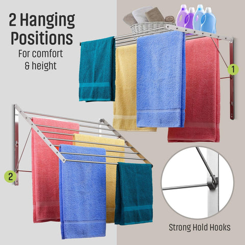 Smartsome unit holds up to 60 lb, supporting towels and garments.