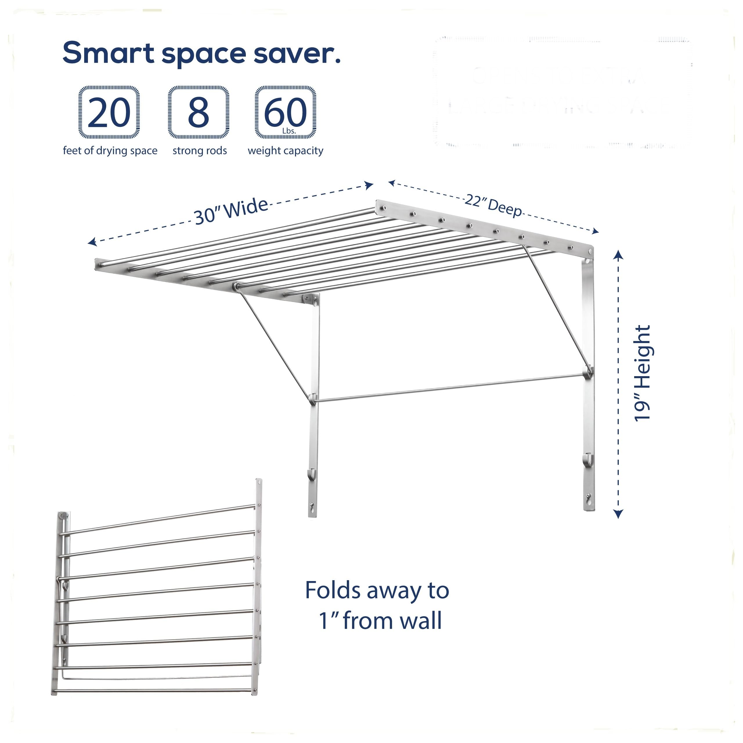 Smartsome drying rack with eight stainless steel rods for sturdy drying.